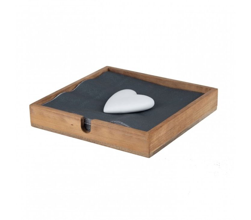Heart Napkin Holder (Wood / Porcelain) - Raeder