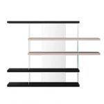 Air Shelving Unit / Bookcase 0538 (Lacquered nero & cipria) - Lago