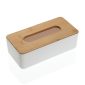 Bamboo Tissue Box (White / Natural) - Versa