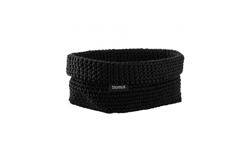 TELA Crochet Storage Basket L (Black) - Blomus