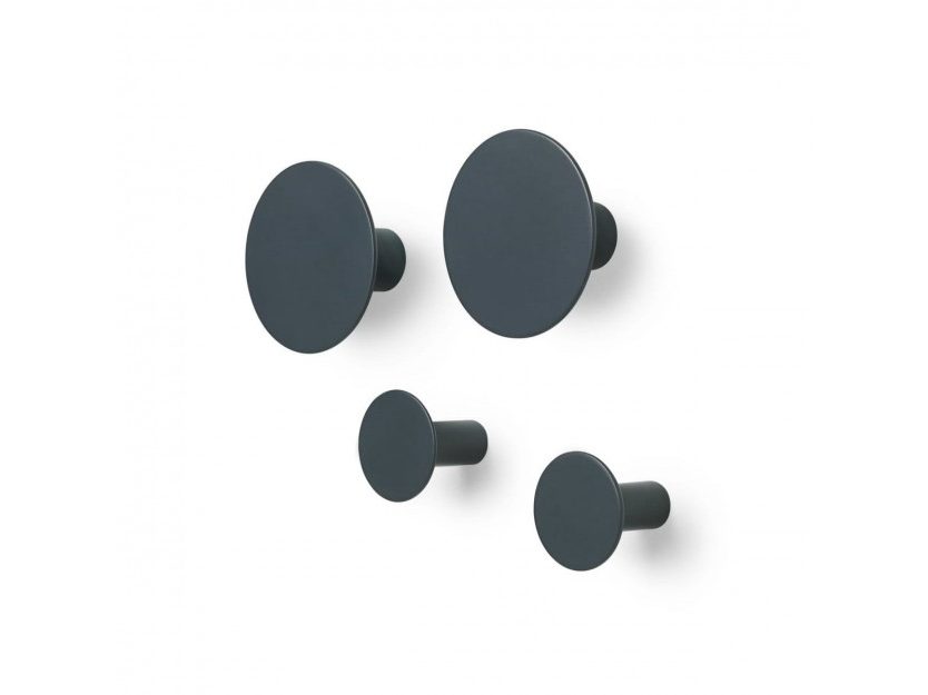 Ponto Set of 4 Wall Hooks (Gunmetal) - Blomus