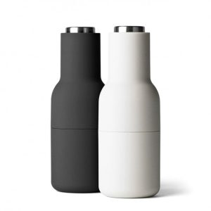 Bottle Grinder Salt & Pepper Mill Set (Ash / Carbon / Steel Lid) - Menu