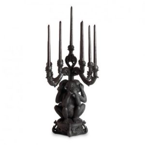 The No Evil Monkeys Giant Burlesque Chandelier (Black) - Seletti