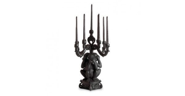 The No Evil Monkeys Giant Burlesque Chandelier (Black) - Seletti