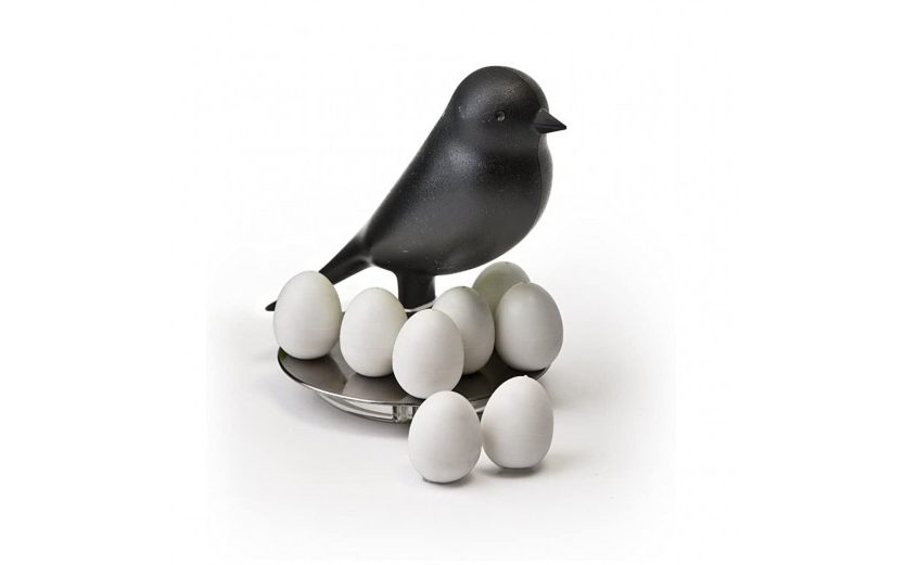 Egg Sparrow Magnetic Set (Black) - Qualy