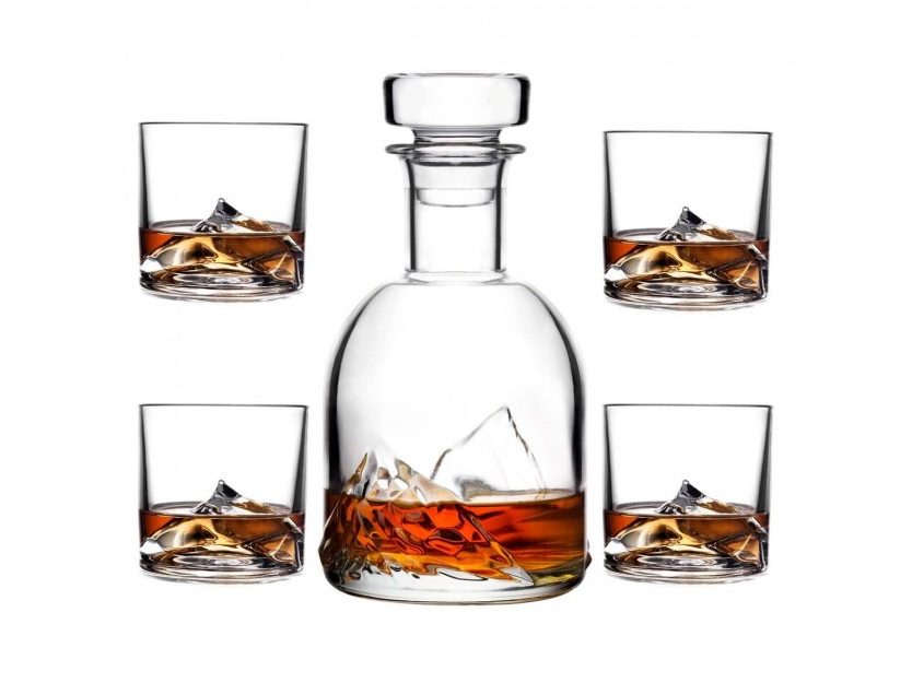 Everest Whiskey Set 4 Glasses & Decanter Carafe