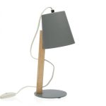 Gloria Table Lamp Grey (Wood / Metal) - Versa