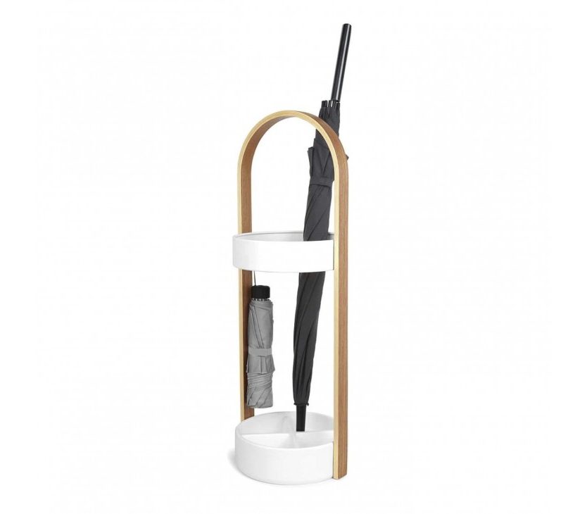 Bellwood Umbrella Stand (White / Natural) - Umbra