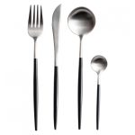 Lisbon 16 Piece Cutlery Set (Silver / Black)