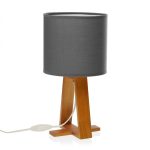 Linear Table Lamp Grey (Wood / Textile) - Versa