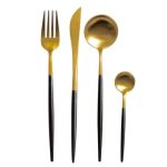 Lisbon 16 Piece Cutlery Set (Gold / Black)