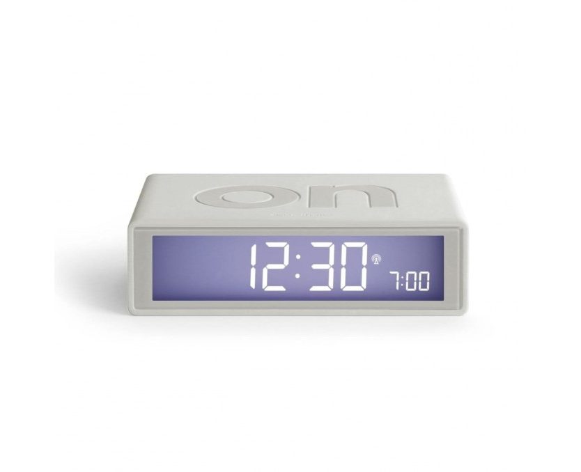Flip + LCD Alarm Clock (White) - LEXON