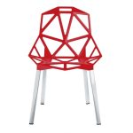 Chair One Stackable Chair (Red / Aluminium) - Magis