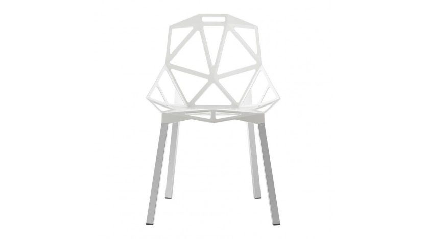 Chair One Stackable Chair (White / Aluminium) - Magis