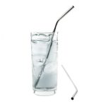 Stainless Steel Straws 6 Pack & Cleaning Brush (Silver) - Mixology