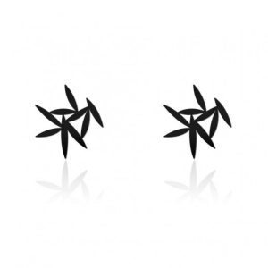 Leafy Earrings XS (Black) - Moorigin