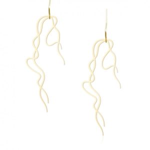 Usneoides Earrings M (Gold) - Moorigin