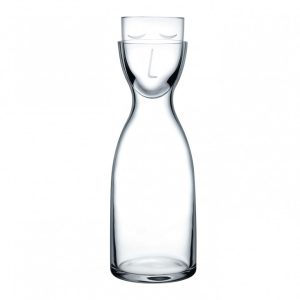 Mr. & Mrs. Night Water Set Tall (Clear) - Nude Glass