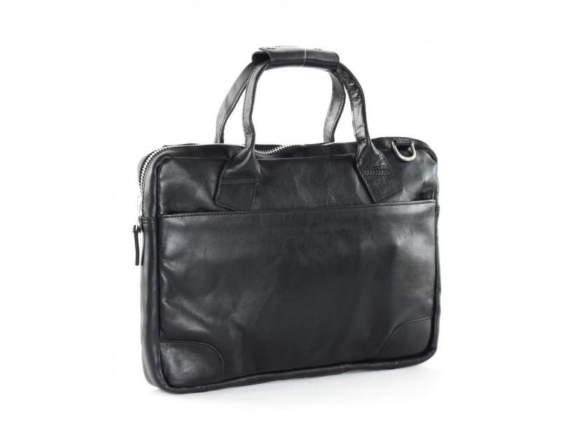 Nano Single Zip Leather Bag (Black) - Royal Republiq