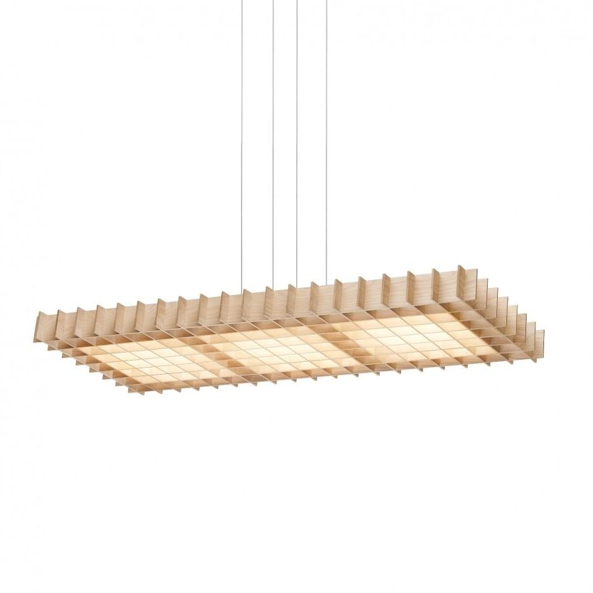 Grid Triple LED Pendant Light (Ash Wood) - Pablo Designs