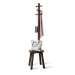 Pillar Stool & Coat Rack (Black / Walnut) - Umbra