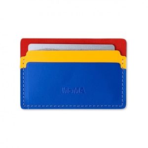 Primary Recycled Leather Cardholder (Blue / Red) - MoMa