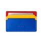 Primary Recycled Leather Cardholder (Blue / Red) - MoMa
