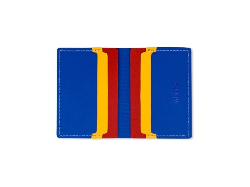 Primary Recycled Leather Wallet (Blue / Red) - MoMa