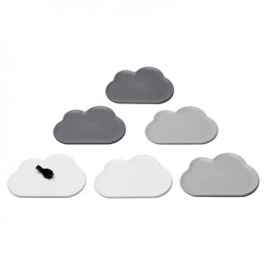 Cloud Coasters Set of 6 (Light Grey White Grey) - Qualy