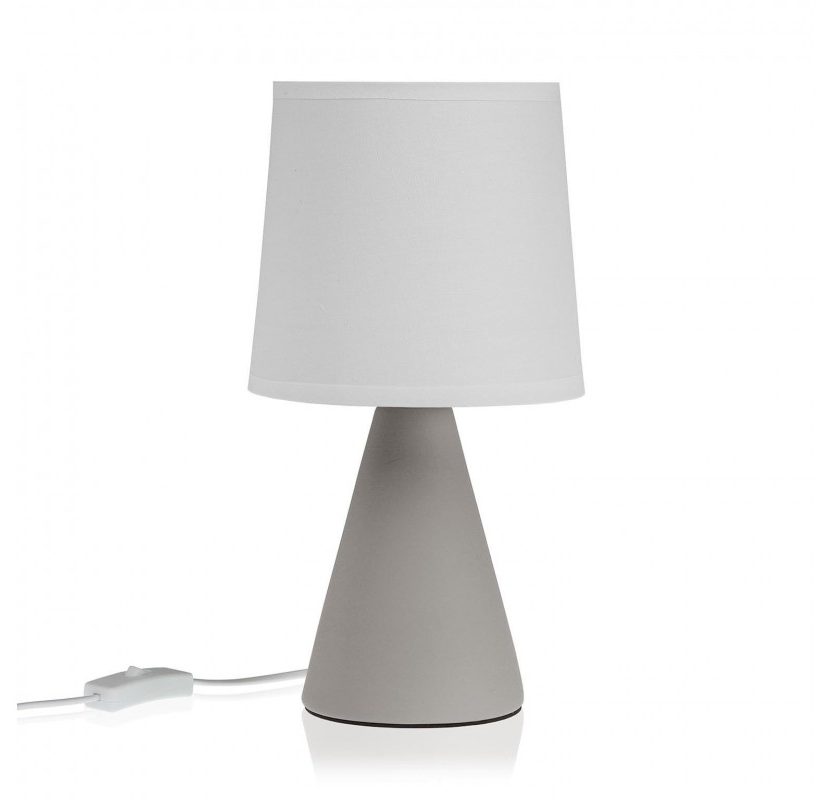 Sencillo Table Lamp Grey (Ceramic / Fabric) - Versa