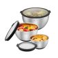 Airtight Stainless Steel Bowls with Glass Lid Set of 3 - Silberthal