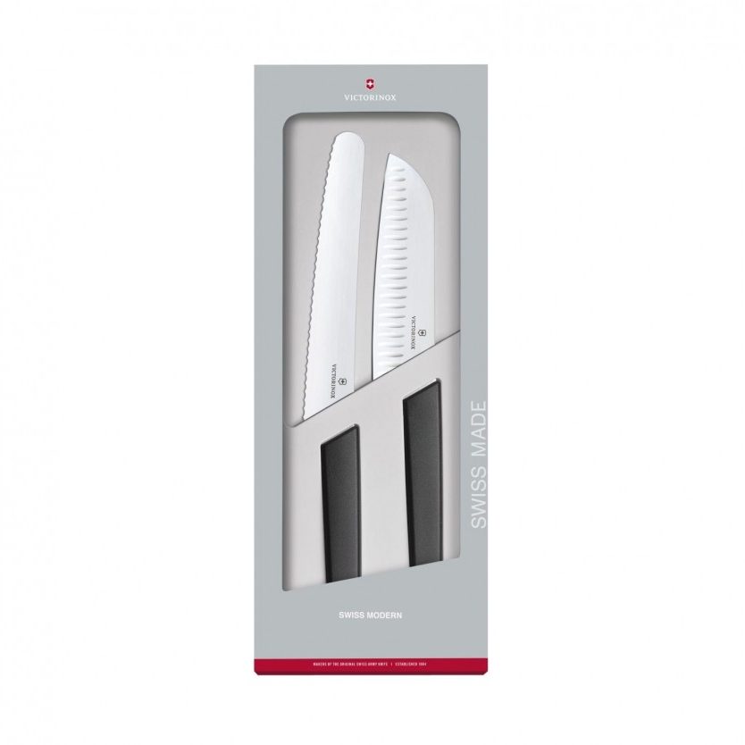 Swiss Modern Kitchen Knives 2 Piece Set (Black) - Victorinox