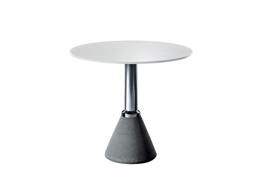 Table One Bistrot With Concrete Base (White / Silver) - Magis