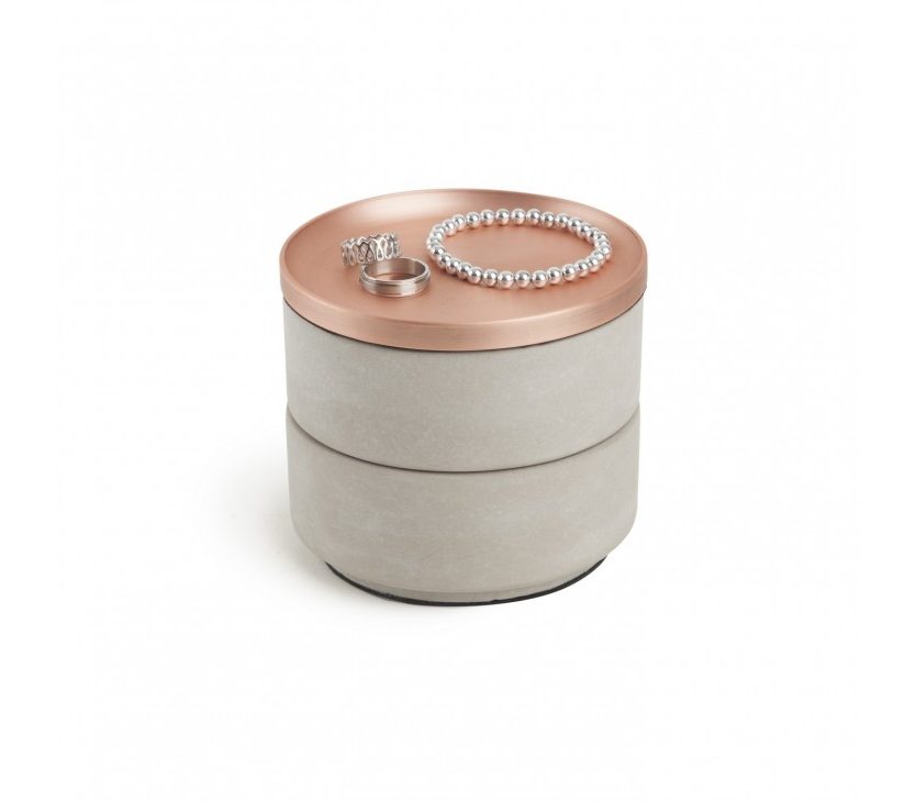 Tesora Jewelry Box (Concrete / Copper) - Umbra