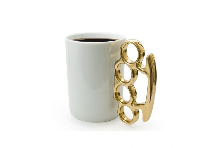 Knuckle Duster Mug (White / Gold)