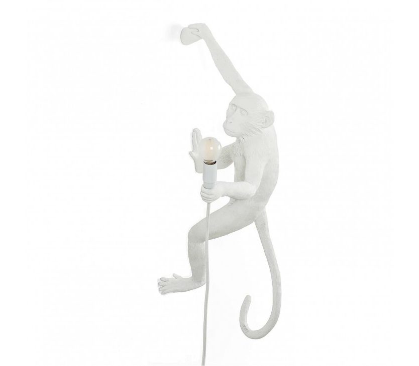 The Monkey Lamp Hanging Right (White) - Seletti