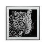 Leopard Framed Wall Art 50 x 50 cm (Glass) - Versa