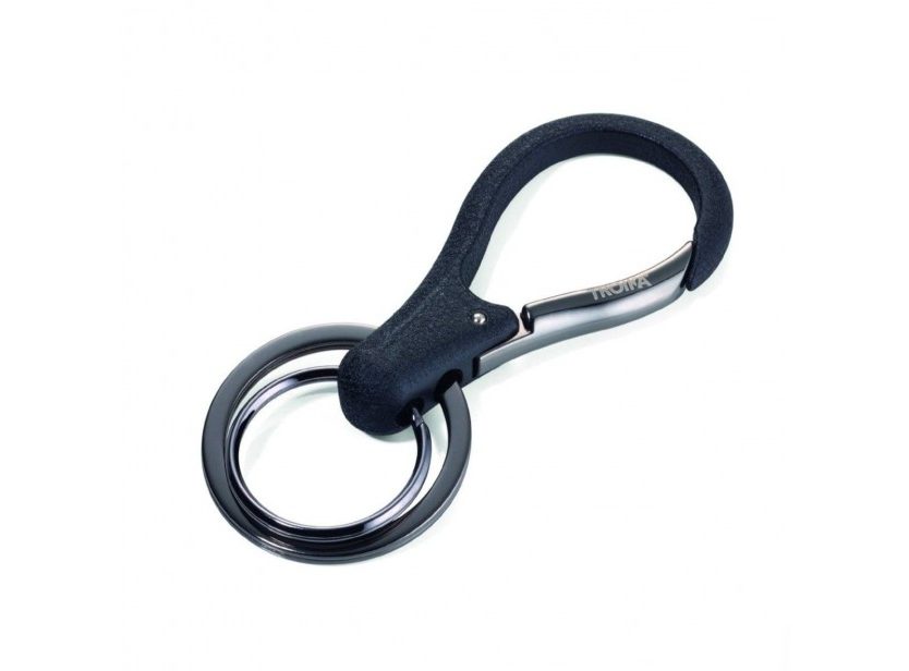Times Three Keyring with Carabiner Clip (Black) - Troika