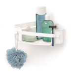 Flex Gel Lock Suction Shower Corner Bin (White) - Umbra
