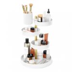 Pirouette Cosmetic Organizer (White / Brass) - Umbra