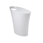 SKINNY Trash Can / Waste Bin (Metallic White) - Umbra