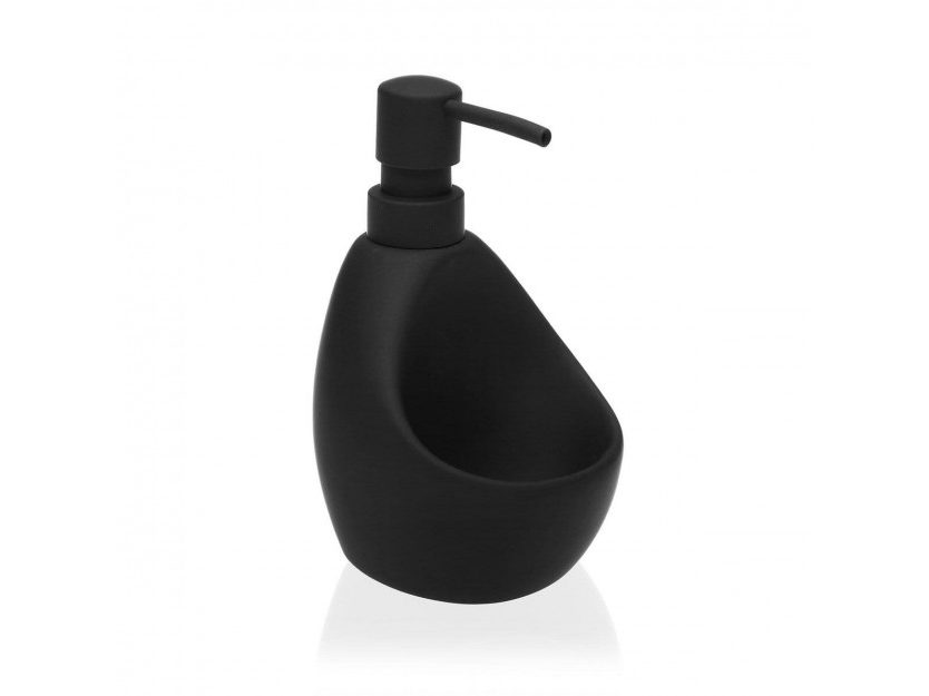 Ceramic Soap Pump With Sponge Holder (Black) - Versa