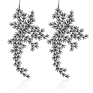 Waterweeds Earrings M (Black) - Moorigin