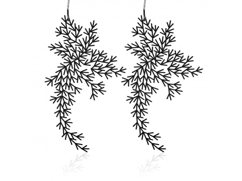 Waterweeds Earrings M (Black) - Moorigin