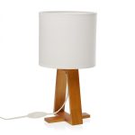 Linear Table Lamp White (Wood / Textile) - Versa