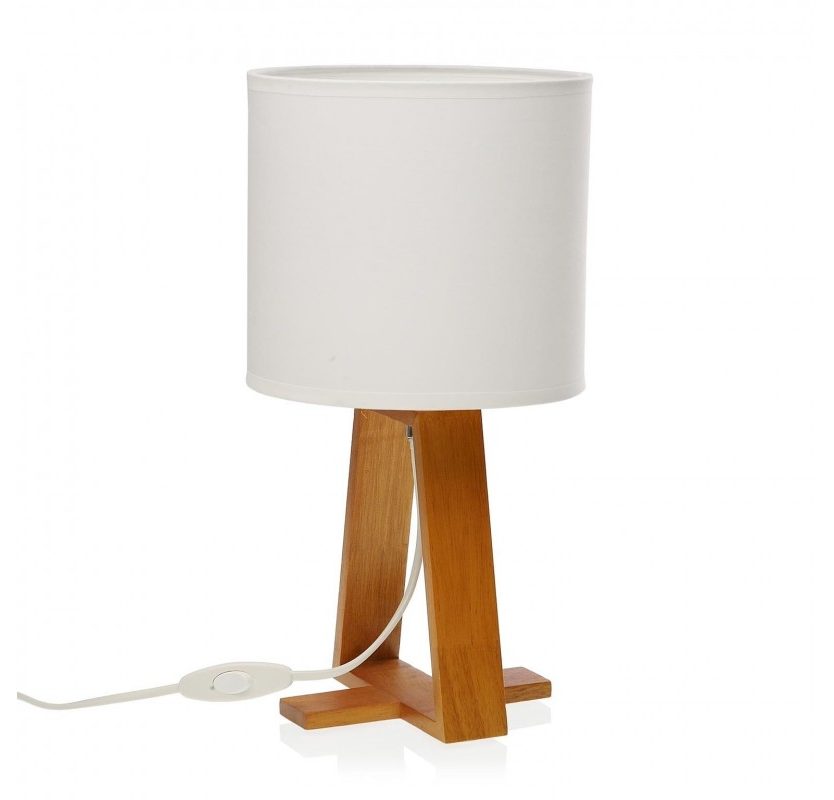 Linear Table Lamp White (Wood / Textile) - Versa