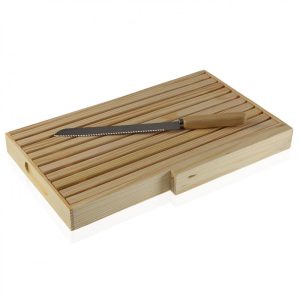 Bamboo Cutting Board with Crumb Tray & Knife - Versa
