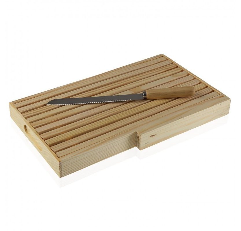 Bamboo Cutting Board with Crumb Tray & Knife - Versa